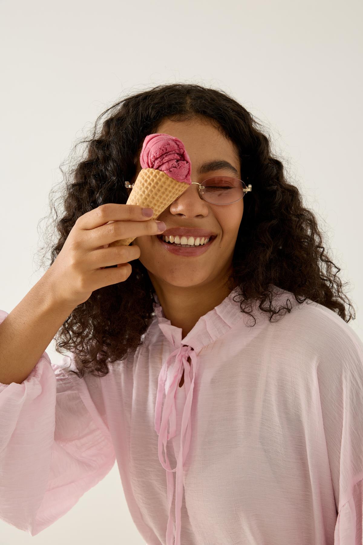 Paola Robalı Büzgülü Tunik - Pembe