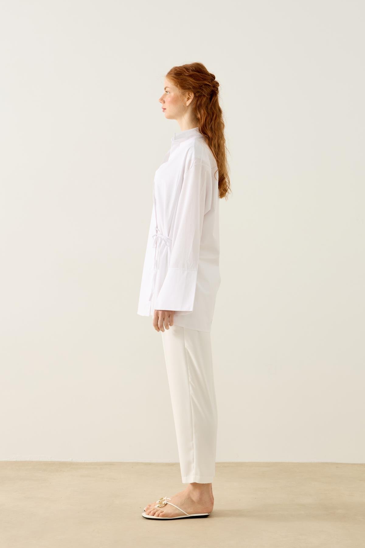 Petra Kruvaze Bağlamalı Gömlek - Beyaz