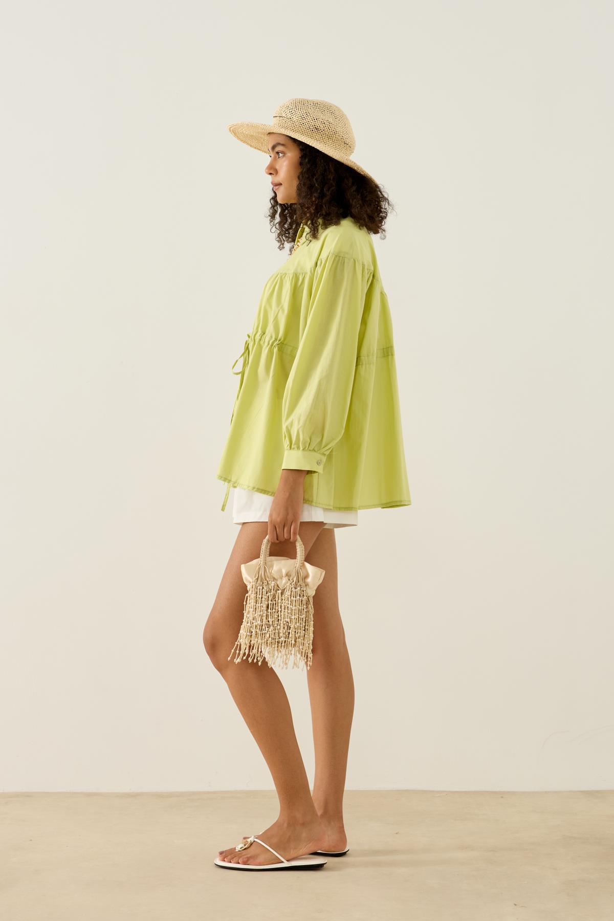 Phillippia Biye Kemerli Robalı Gömlek - Yeşil