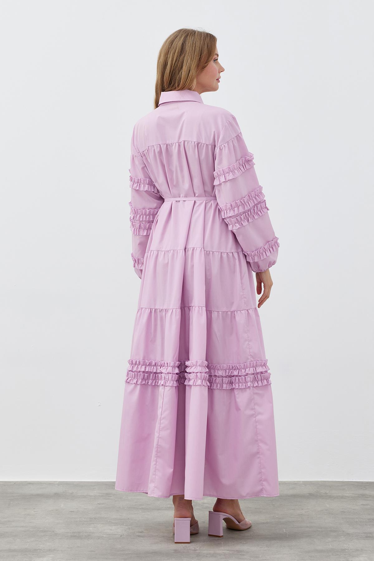 RENNESME FIRFIRLI ELBİSE - LİLA