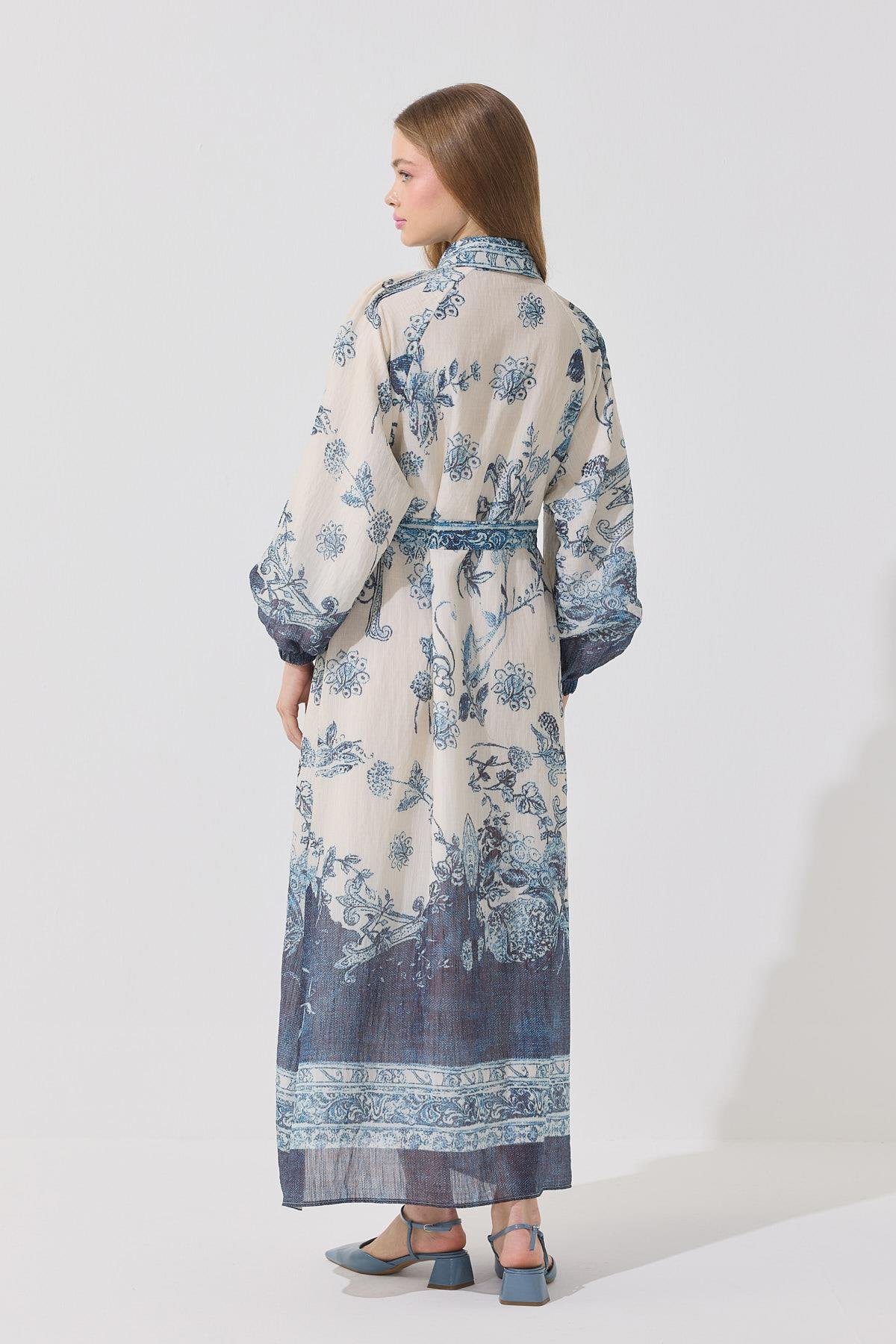 Suzie Baskılı Nervürlü Pamuk Elbise 