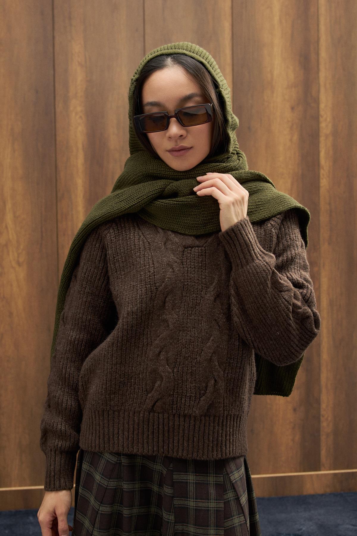 Triko Atkılı Bere - Haki