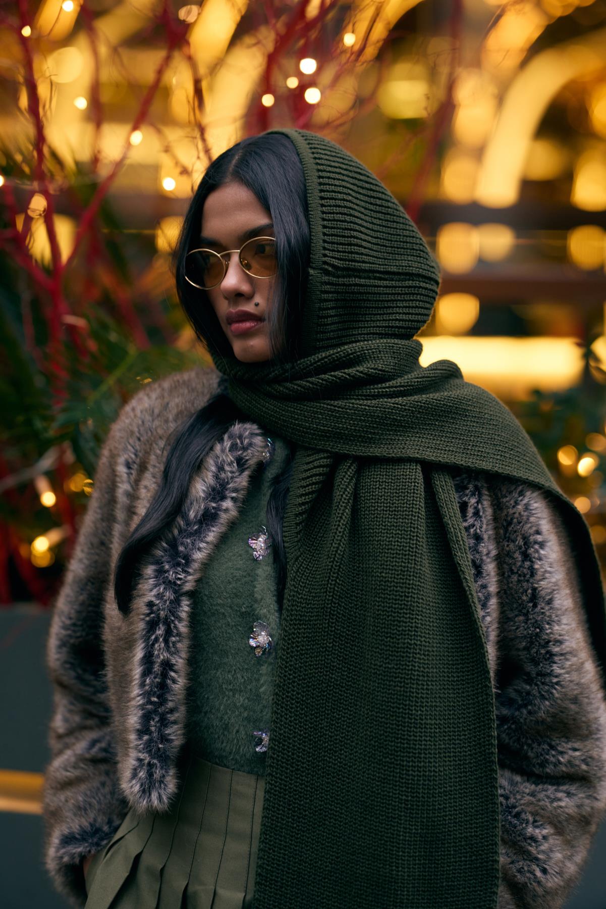 Triko Atkılı Bere - Haki