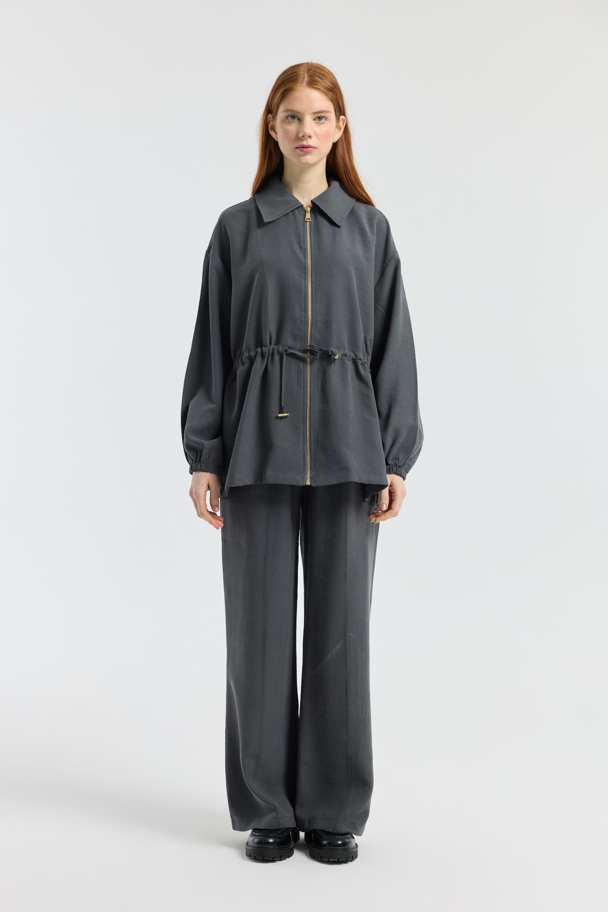 Vienna Tünelli Nervürlü Takım  - Antrasit