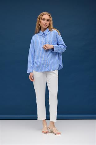  Beatrice Paraşüt Gömlek - Mavi