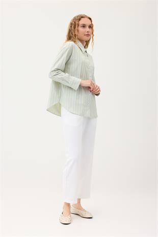 Beatrice Paraşüt Gömlek - Yeşil