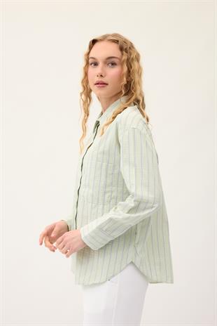  Beatrice Paraşüt Gömlek - Yeşil