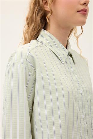  Beatrice Paraşüt Gömlek - Yeşil