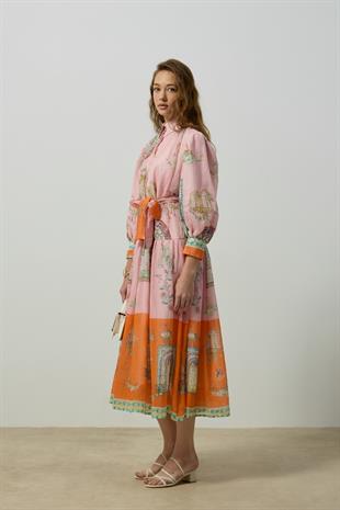  Garden Kemerli Elbise - Pembe