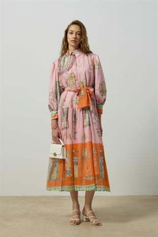  Garden Kemerli Elbise - Pembe