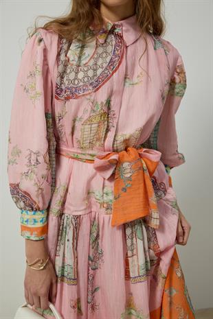  Garden Kemerli Elbise - Pembe