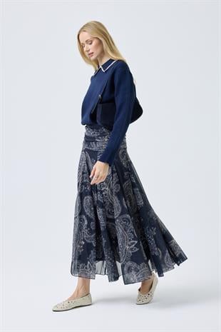  Navy Nakışlı Basic Kazak - Lacivert