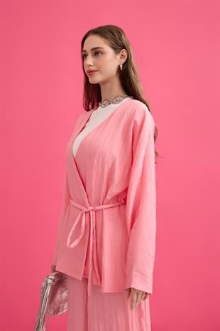 Ada Bağlamalı Pilili Takım- Pembe