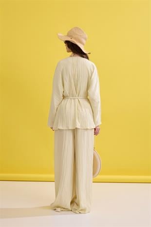 Ada Bağlamalı Pilili Takım- Sarı