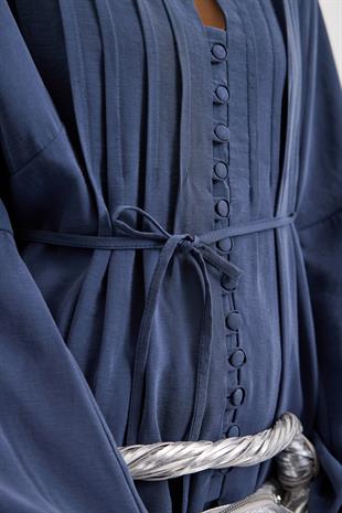 Adalia Nervürlü Modal Takım - İndigo mavi 