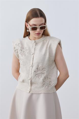 Adele Vatkalı Süveter- Bej