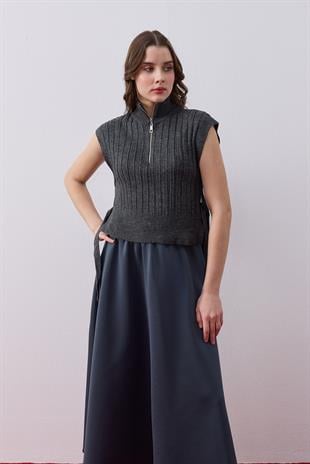 Adeline Bağcıklı Süveter- Antrasit 