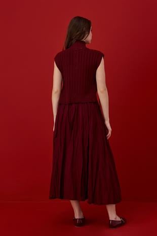 Adeline Bağcıklı Süveter- Bordo