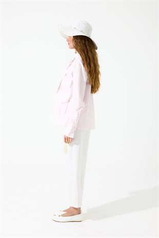 Alice Körük Cepli Fiyonklu Gömlek - Pembe