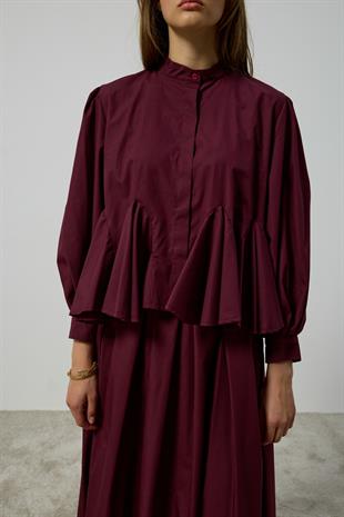 Alice Peplum Detaylı Drapeli Takım - Mürdüm 