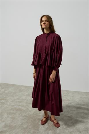 Alice Peplum Detaylı Drapeli Takım - Mürdüm 