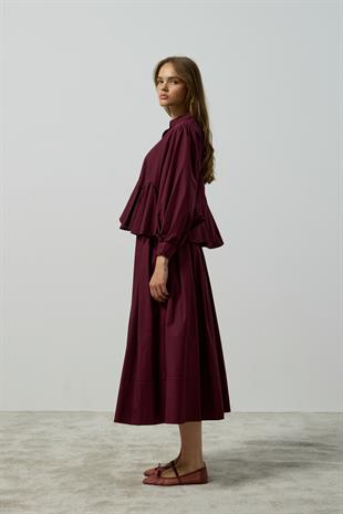 Alice Peplum Detaylı Drapeli Takım - Mürdüm 