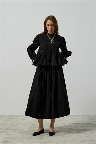 Alice Peplum Detaylı Drapeli Takım - Siyah