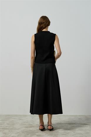 Alina Aksesuar Düğmeli Süveter - Siyah