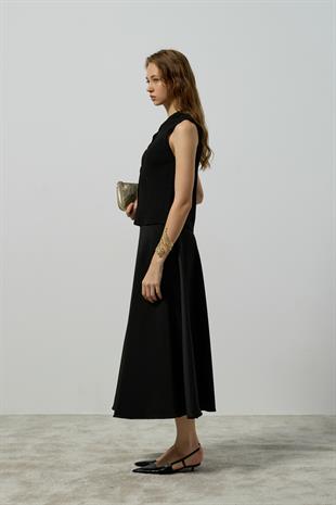 Alina Aksesuar Düğmeli Süveter - Siyah