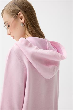 Alya Fermuarlı Kapüşonlu Hırka - Lila