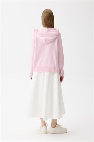 Alya Fermuarlı Kapüşonlu Hırka - Lila