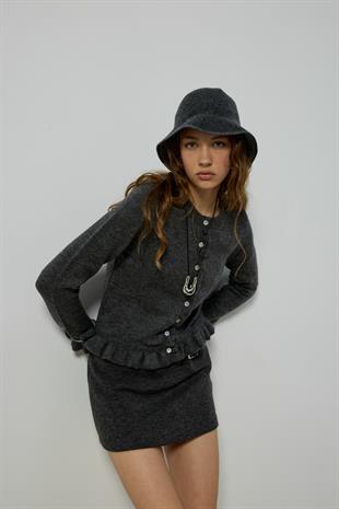 Amelia Fırfır Detaylı Hırka - Antasit