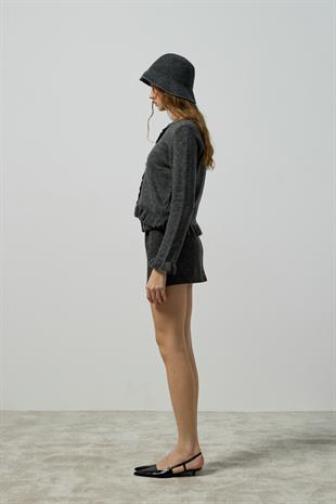 Amelia Fırfır Detaylı Hırka - Antasit