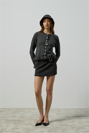 Amelia Fırfır Detaylı Hırka - Antasit