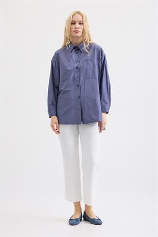 Amor Basic Gömlek - Kot mavi 