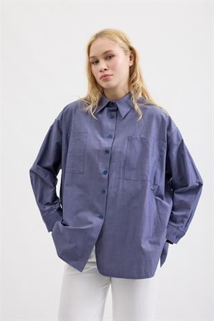 Amor Basic Gömlek - Kot mavi 