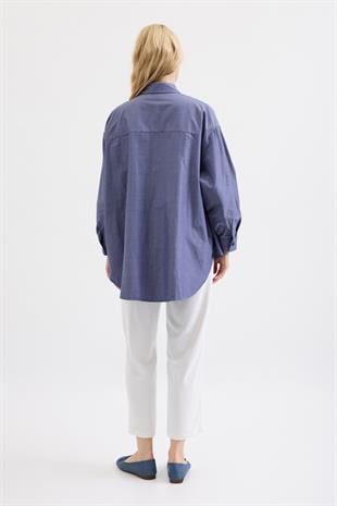 Amor Basic Gömlek - Kot mavi 