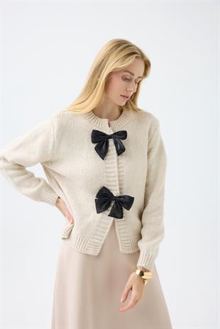 Angel Fiyonklu Hırka - Bej 