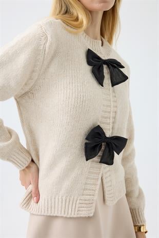 Angel Fiyonklu Hırka - Bej 