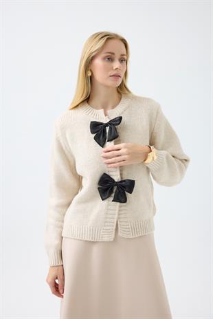 Angel Fiyonklu Hırka - Bej 