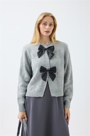 Angel Fiyonklu Hırka - Gri 