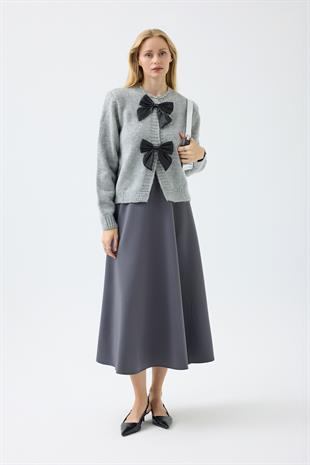 Angel Fiyonklu Hırka - Gri 