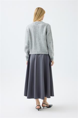 Angel Fiyonklu Hırka - Gri 