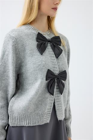 Angel Fiyonklu Hırka - Gri 