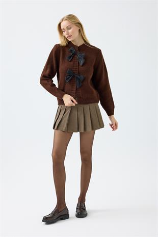 Angel Fiyonklu Hırka - Kahverengi 