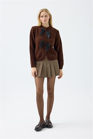 Angel Fiyonklu Hırka - Kahverengi 