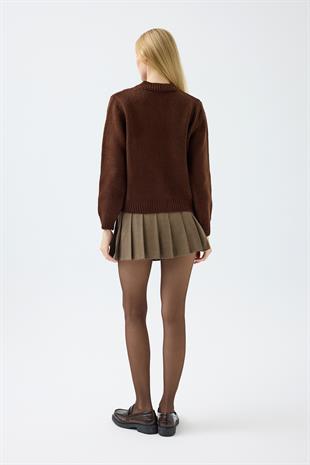 Angel Fiyonklu Hırka - Kahverengi 