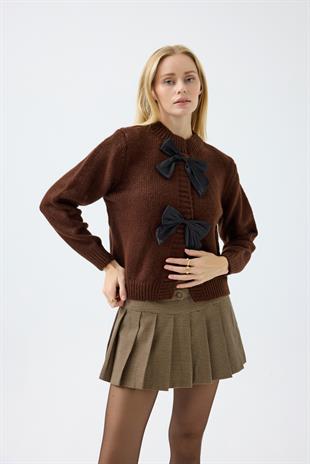 Angel Fiyonklu Hırka - Kahverengi 