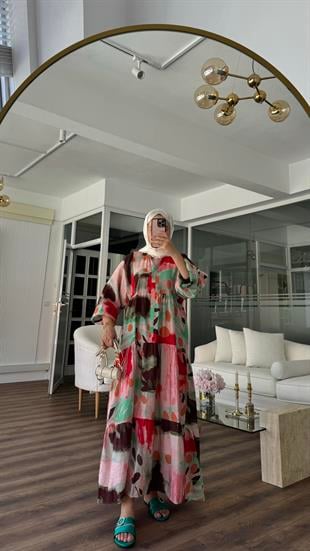 ANNA ELBİSE - PEMBE