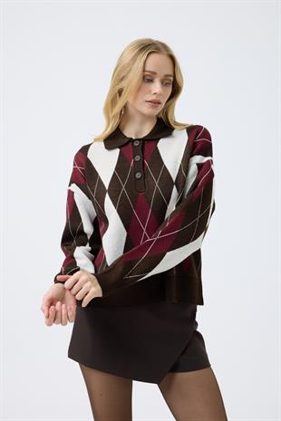 Bellatrix Polo Yaka Ekoseli Kazak